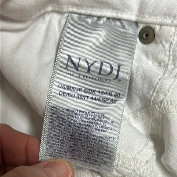 NYDJ Sheri Slim White Straight Leg Denim Jeans Size 8 - Picture 4 of 5